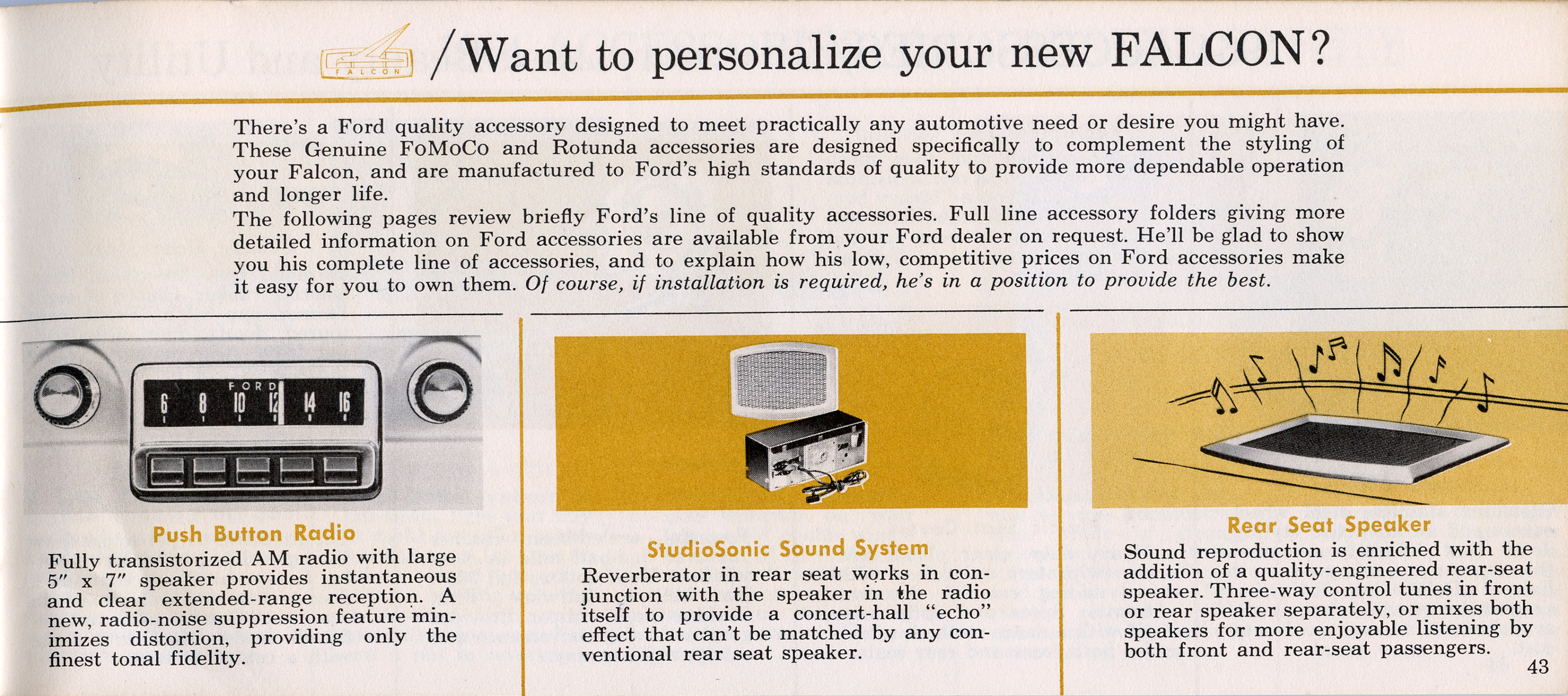 1964 Ford Falcon Owners Manual Page 45